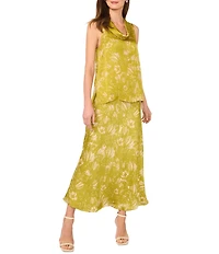 Vince Camuto Woven Printed Cowl Neck Sleeveless Blouse