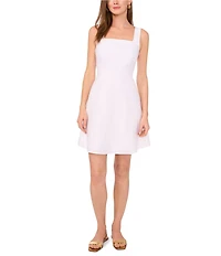 Vince Camuto Woven Square Neck Sleeveless A-Line Dress