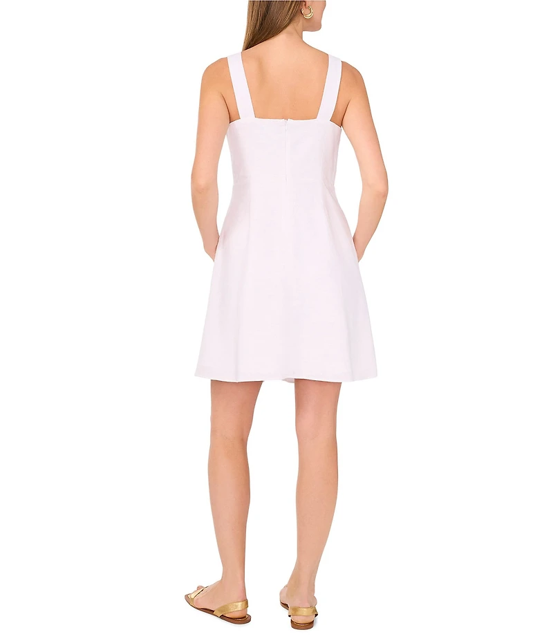 Vince Camuto Woven Square Neck Sleeveless A-Line Dress