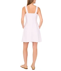 Vince Camuto Woven Square Neck Sleeveless A-Line Dress