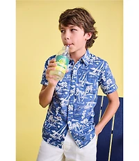 Vineyard Vines Big Boys Tropical Printed Short Sleeve Shirt