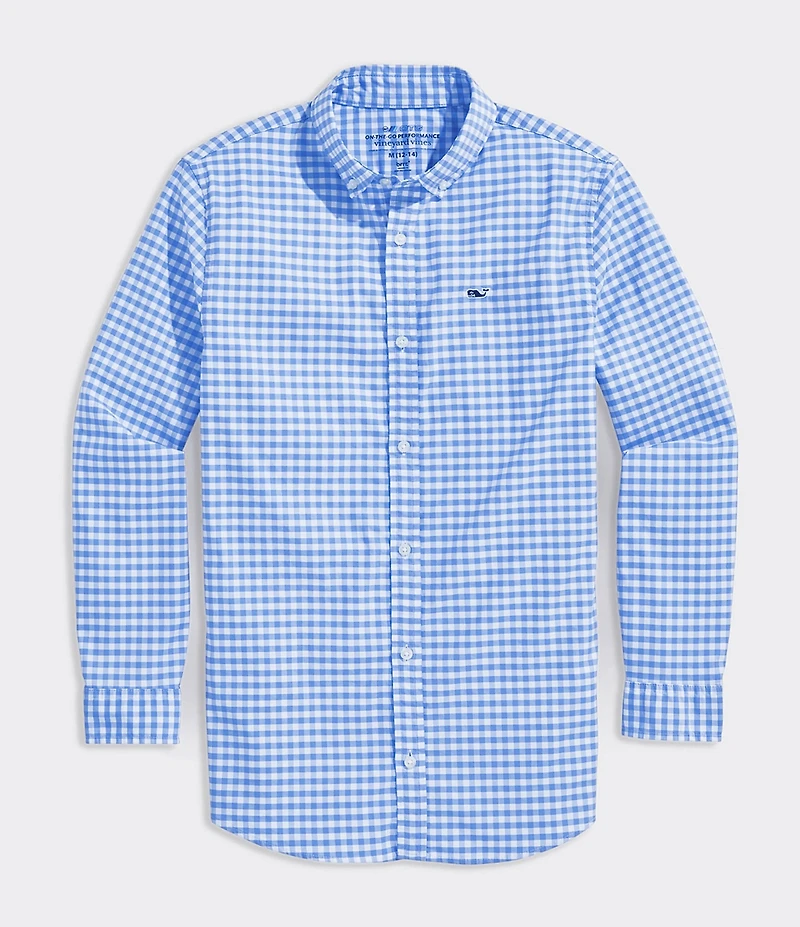 Vineyard Vines Big Boys Arawak Gingham Button Up Sportshirt