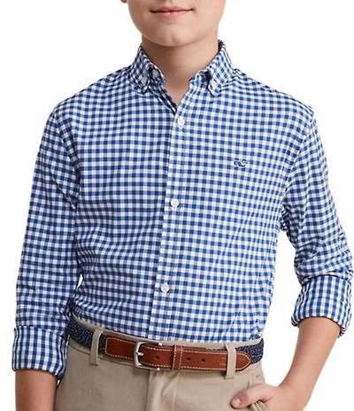 Vineyard Vines Big Boys Arawak Gingham Button Up Sportshirt
