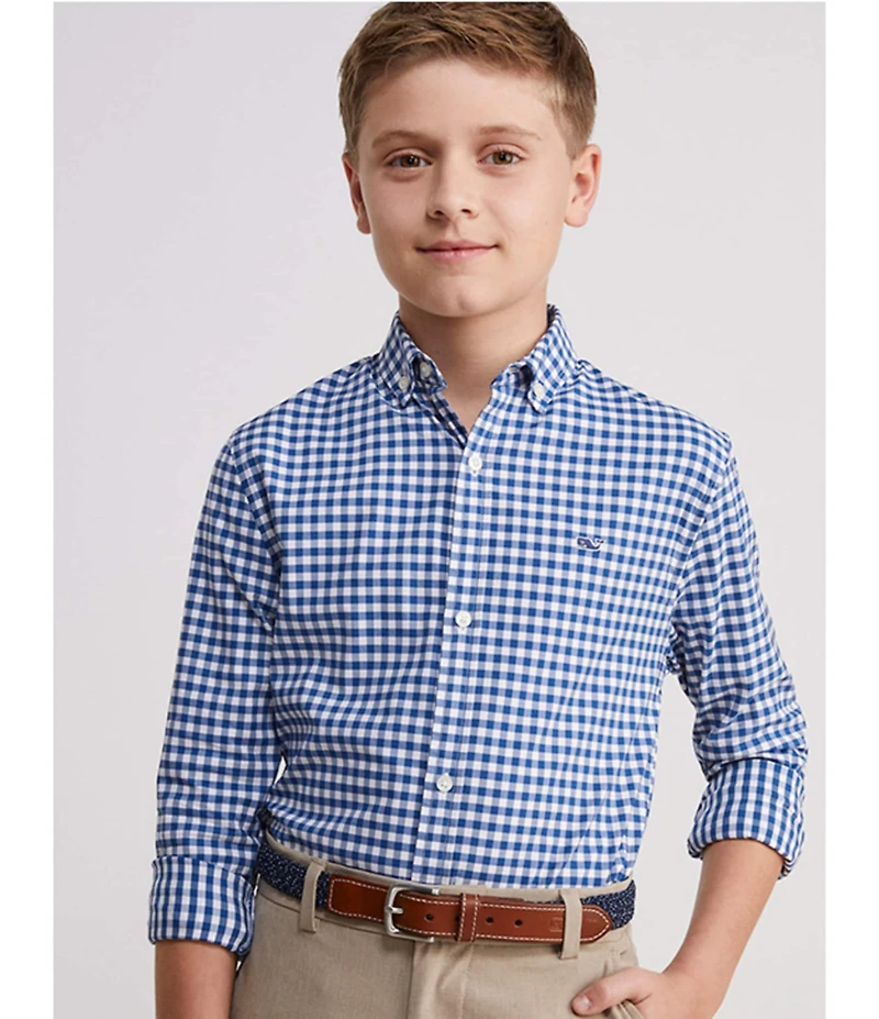 Vineyard Vines Big Boys Arawak Gingham Button Up Sportshirt