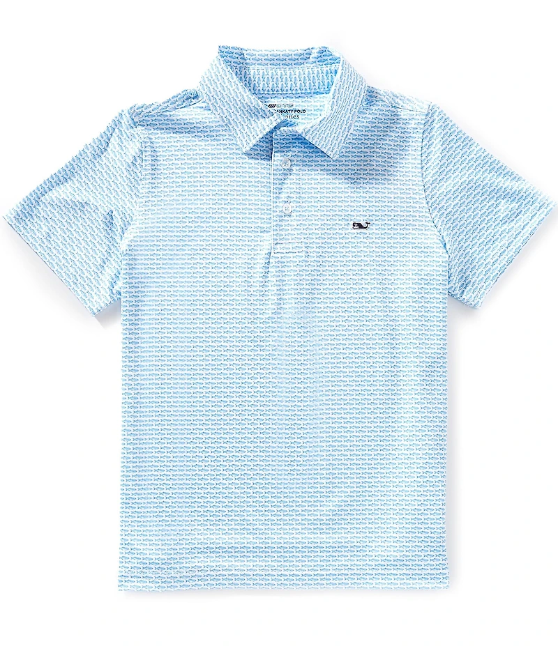 Vineyard Vines Big Boys Sankaty Bone Fish Print Polo Shirt
