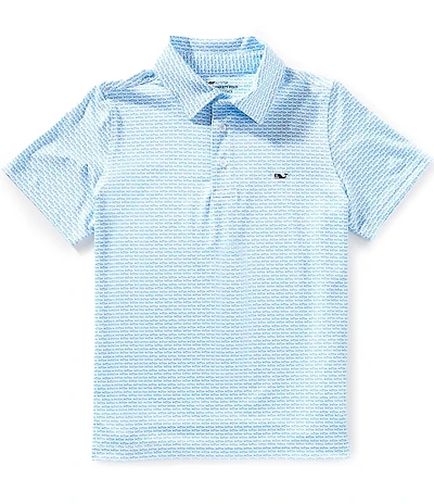 Vineyard Vines Big Boys Sankaty Bone Fish Print Polo Shirt