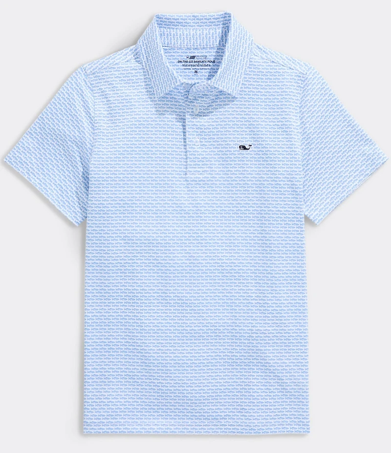 Vineyard Vines Big Boys Sankaty Bone Fish Print Polo Shirt