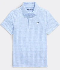 Vineyard Vines Big Boys Sankaty Bone Fish Print Polo Shirt