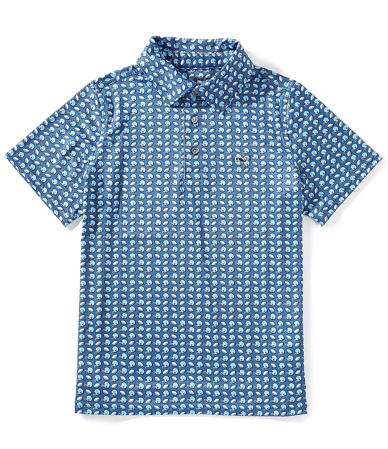 Vineyard Vines Big Boys Sankaty Print Performance Polo Shirt