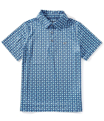 Vineyard Vines Big Boys Sankaty Print Performance Polo Shirt