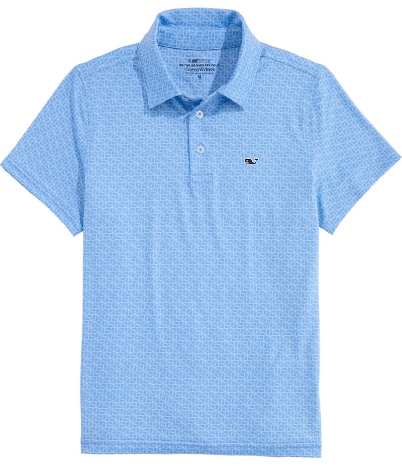 Vineyard Vines Big Boys Sankaty Puzzle Whale Print Polo Shirt