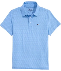 Vineyard Vines Big Boys Sankaty Puzzle Whale Print Polo Shirt