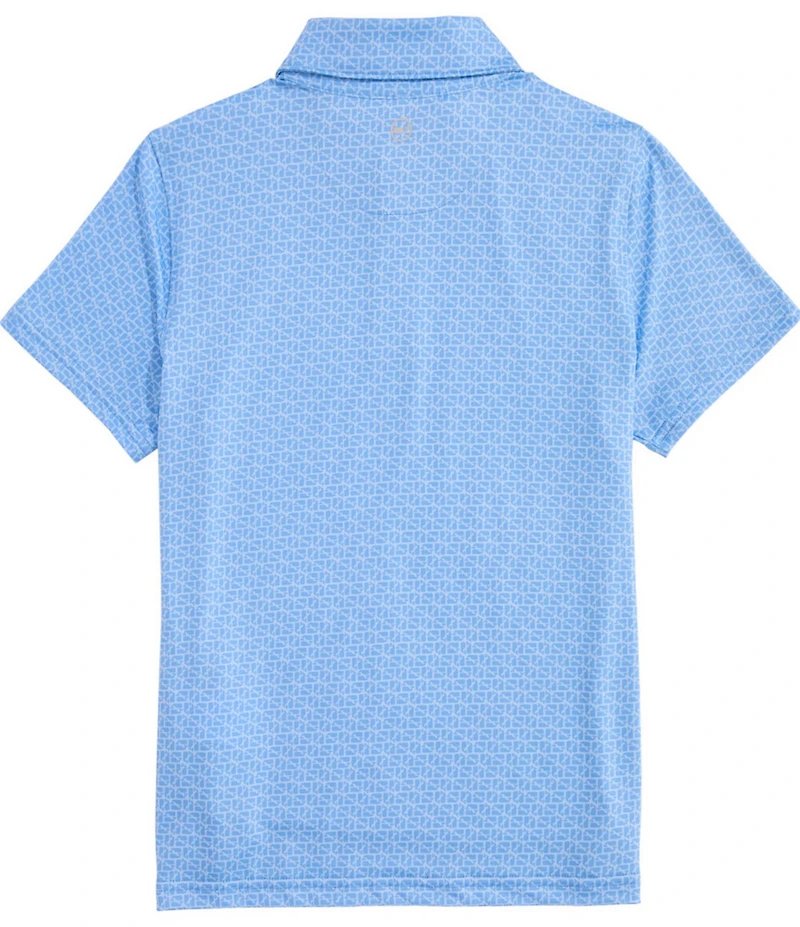 Vineyard Vines Big Boys Sankaty Puzzle Whale Print Polo Shirt