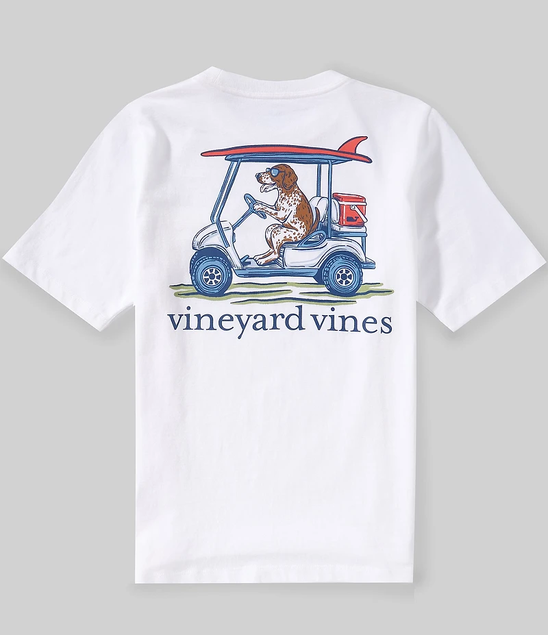 Vineyard Vines Big Boys Americana Pointer Golf Cart Graphic Short Sleeve T-Shirt