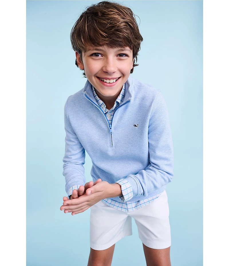 Vineyard Vines Big Boys Calmwater Quarter Zip Long Sleeve Pullover Sweater