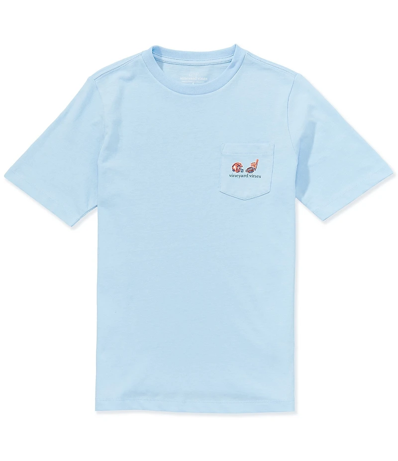 Vineyard Vines Big Boys Football Short Sleeve Pocket T-Shirt