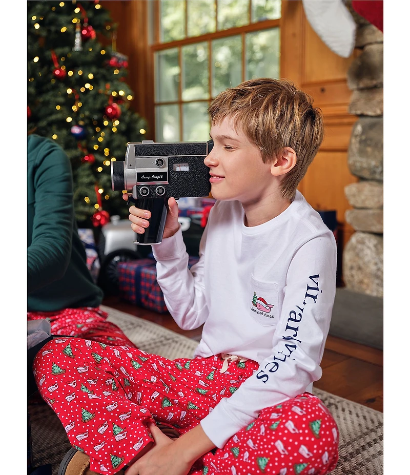 Vineyard Vines Big Boys Full Length Christmas Flannel Lounge Pants