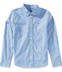Vineyard Vines Big Boys Performance Cotton Skysail Gingham Long Sleeve Button-Down Shirt