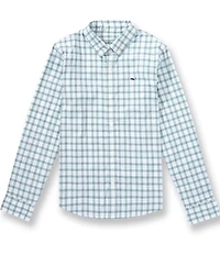 Vineyard Vines Big Boys Plaid Long Sleeve Performance Cotton Button Front Sport Shirt