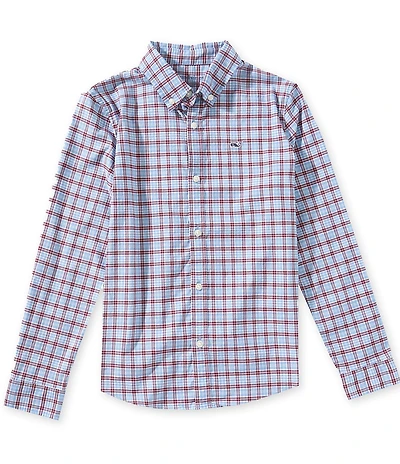 Vineyard Vines Big Boys Plaid Long Sleeve Performance Cotton Button Front Sport Shirt