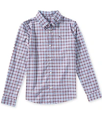 Vineyard Vines Big Boys Plaid Long Sleeve Performance Cotton Button Front Sport Shirt