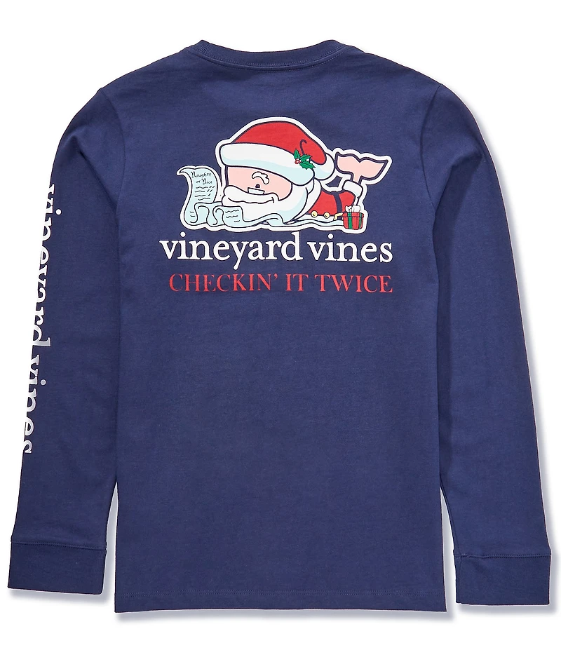 Vineyard Vines Big Boys Santa Whale Long Sleeve T-Shirt