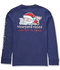 Vineyard Vines Big Boys Santa Whale Long Sleeve T-Shirt
