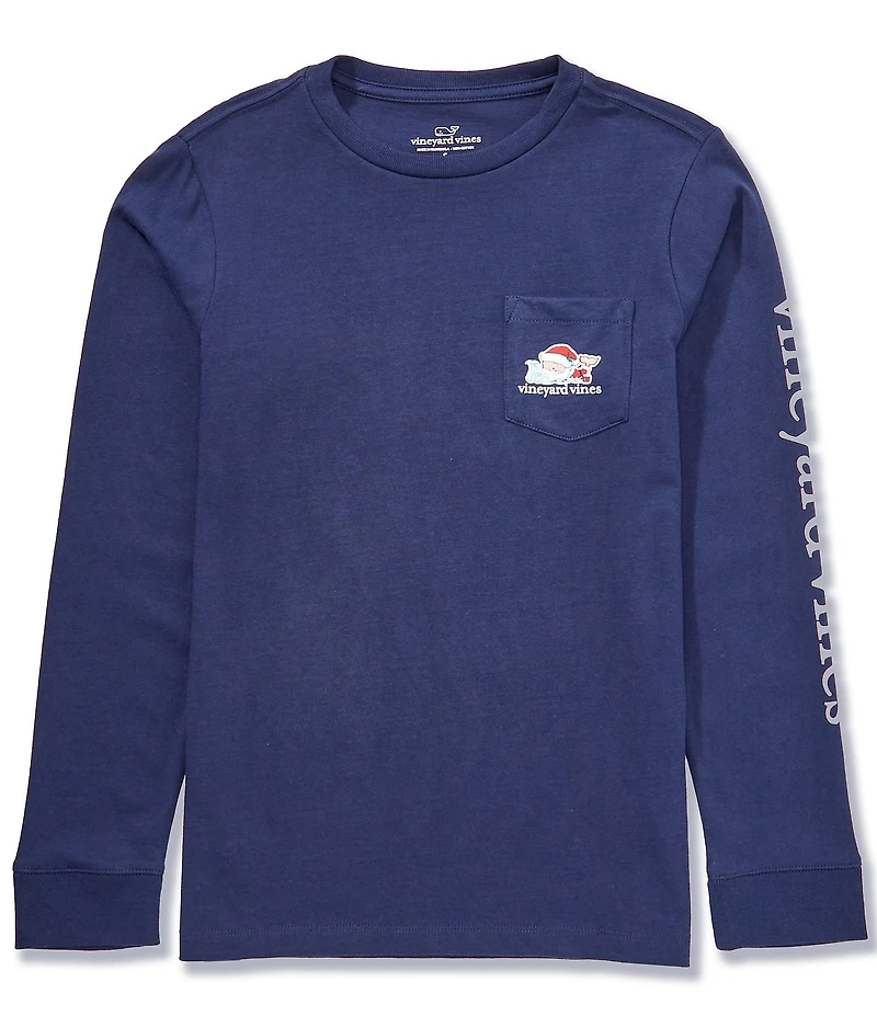 Vineyard Vines Big Boys Santa Whale Long Sleeve T-Shirt