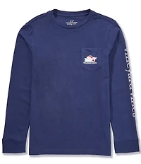 Vineyard Vines Big Boys Santa Whale Long Sleeve T-Shirt