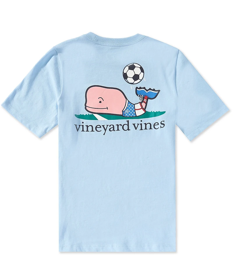 Vineyard Vines Big Boys Soccer Whale Graphic Short Sleeve T-Shirt