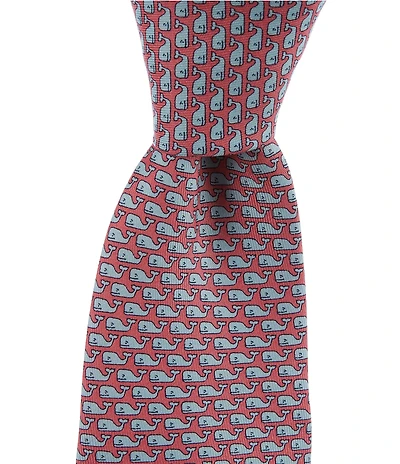 Vineyard Vines Boys Whale Print Silk Tie