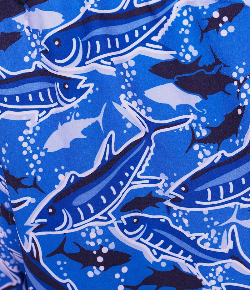Vineyard Vines Chappy Fish Print 7#double; Inseam Swim Trunks