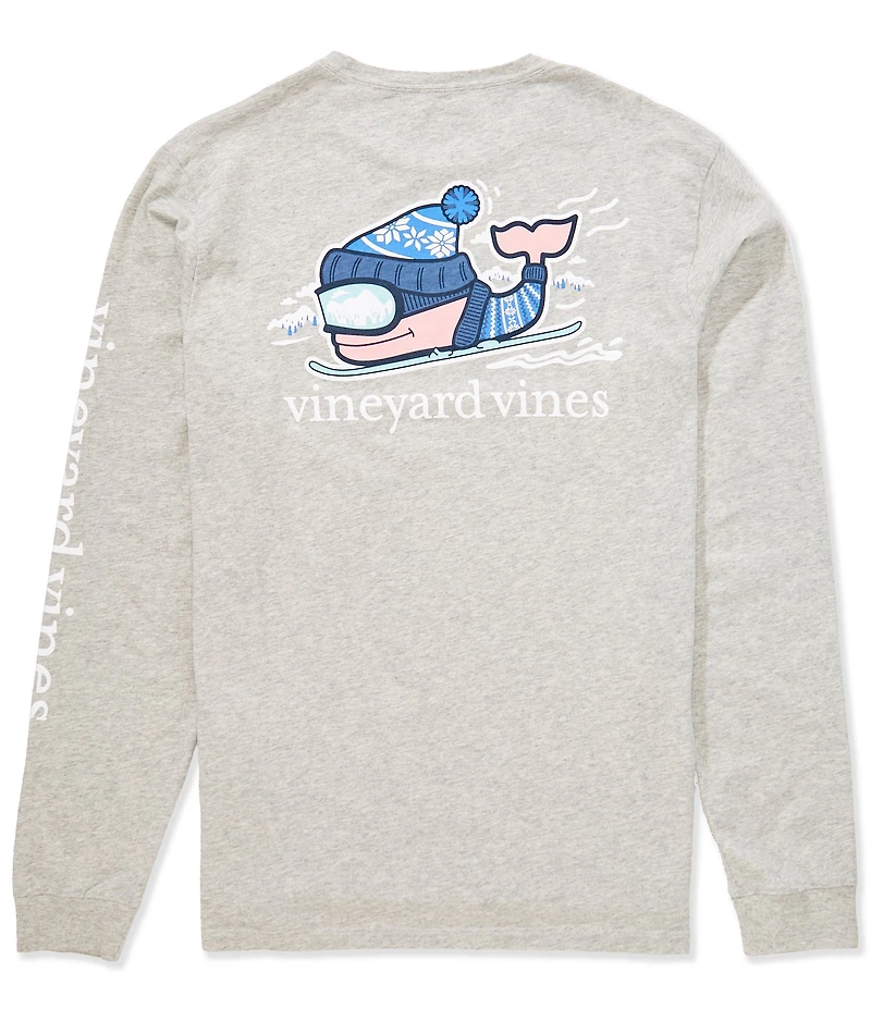 Vineyard Vines Downhill Ski Whale Long Sleeve Pocket T-Shirt