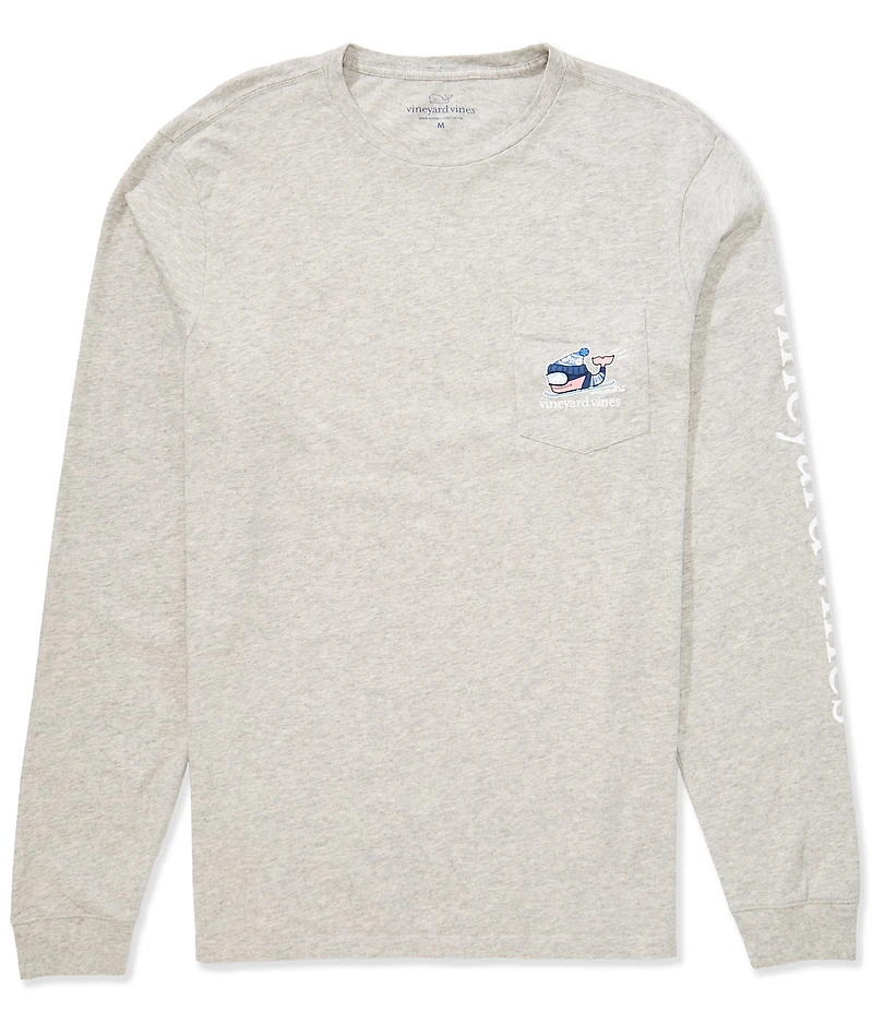Vineyard Vines Downhill Ski Whale Long Sleeve Pocket T-Shirt