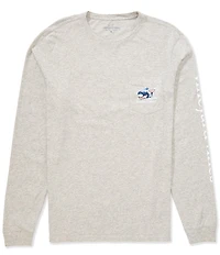 Vineyard Vines Downhill Ski Whale Long Sleeve Pocket T-Shirt