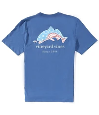 Vineyard Vines Flag Americana Red Fish Short Sleeve Pocket T-Shirt