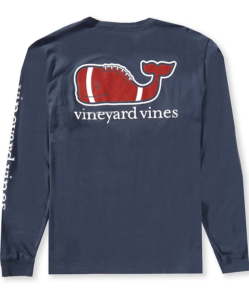 Vineyard Vines Football Whale Long Sleeve T-Shirt