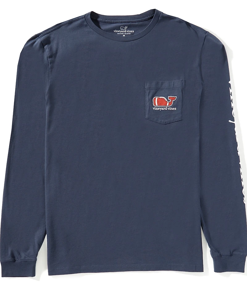 Vineyard Vines Football Whale Long Sleeve T-Shirt