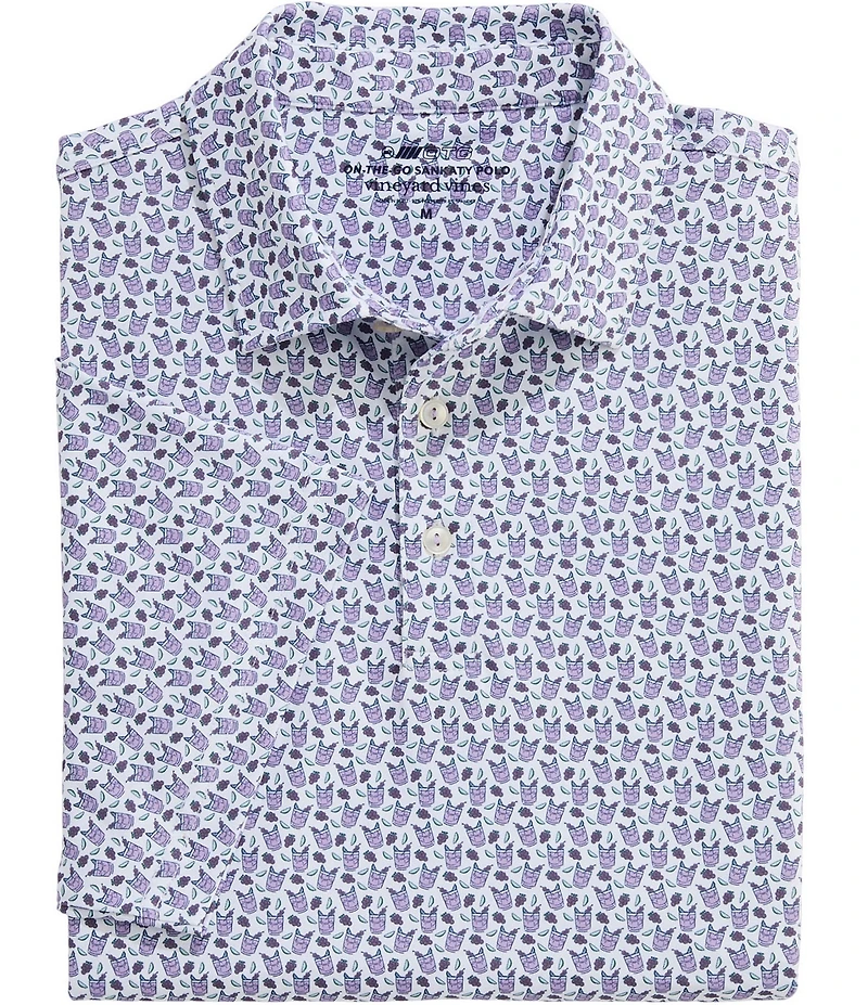 Vineyard Vines Sankaty Performance Cocktail Print Short Sleeve Polo Shirt