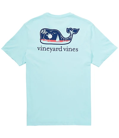 Vineyard Vines Palm Tree Boat Scenic Whale Short Sleeve T-Shirt
