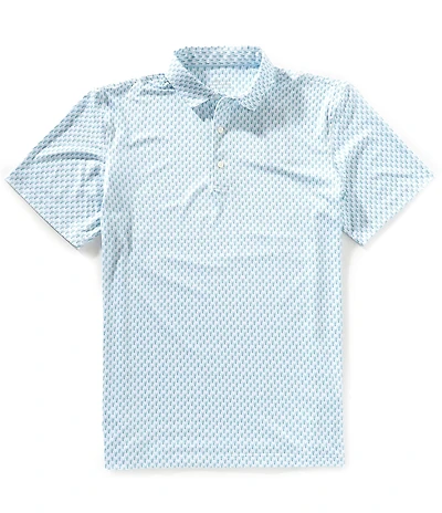 Vineyard Vines Palmero Knit Grass Print Performance Stretch Short Sleeve Polo Shirt