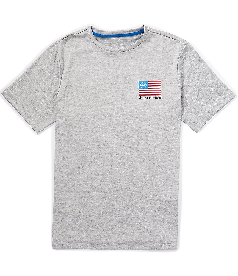Vineyard Vines Performance Fishing US Flag Harbor Short Sleeve T-Shirt