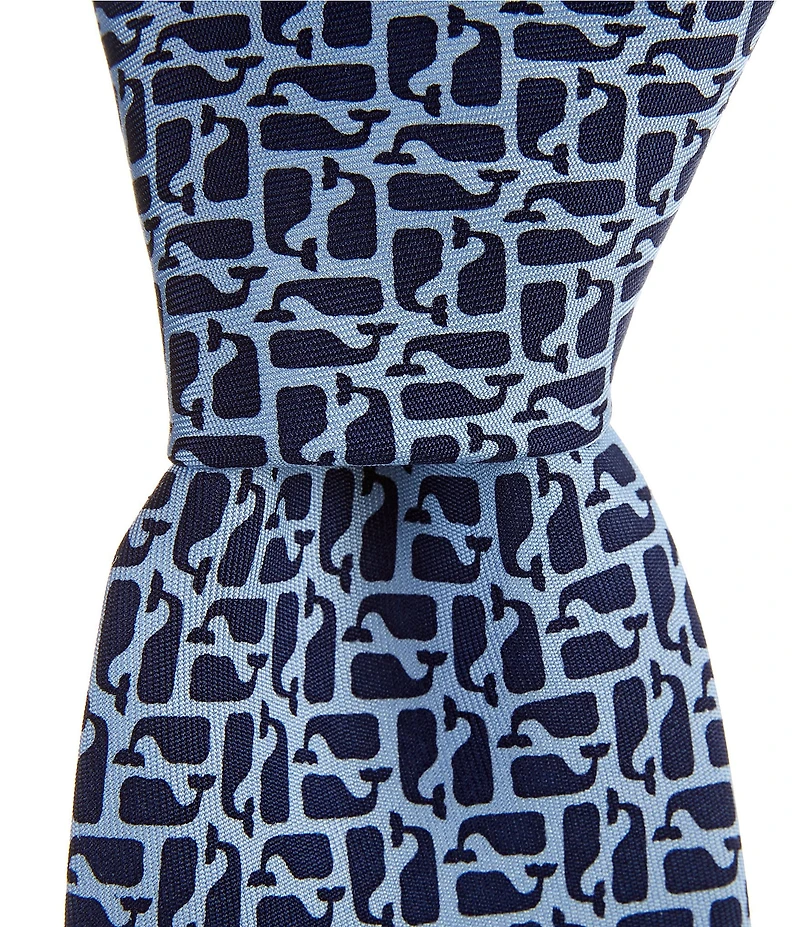 Vineyard Vines Puzzle Whale Silk Tie