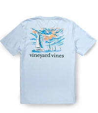 Vineyard Vines Sunset Regatta Scene Short Sleeve Pocket T-Shirt