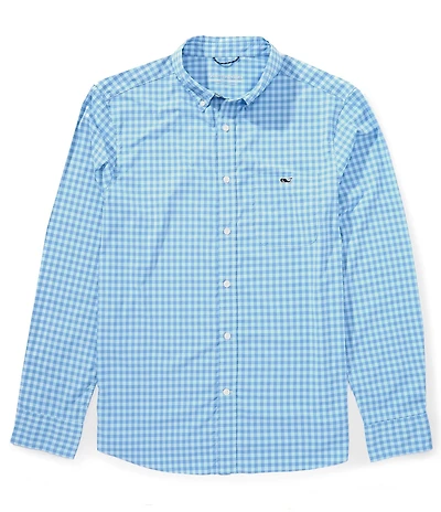 Vineyard Vines Topsail Gingham Featherweight Performance Stretch Long Sleeve Woven Shirt