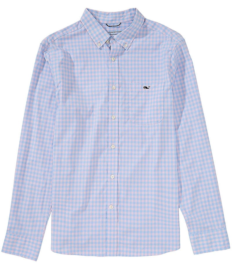 Vineyard Vines Topsail Gingham Featherweight Performance Stretch Long Sleeve Woven Shirt