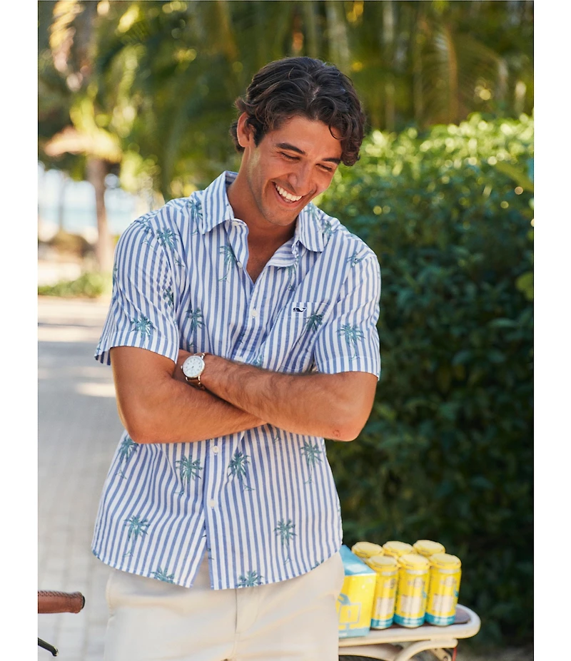 Vineyard Vines Under The Palms Short Sleeve Woven Shirt
