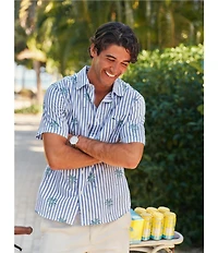 Vineyard Vines Under The Palms Short Sleeve Woven Shirt
