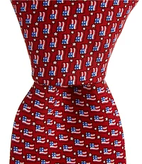 Vineyard Vines USA Micro Flag Printed Silk Tie
