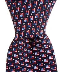 Vineyard Vines USA Micro Flag Printed Silk Tie